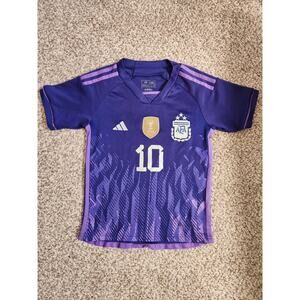 ADIDAS Argentina Messi Jersey Youth Size 22 Purple Soccer Futbol
